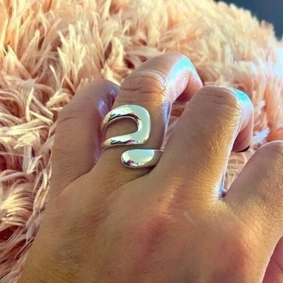 The Whitney Silver 925 adjustable modern statement ring - Picture 6 of 12